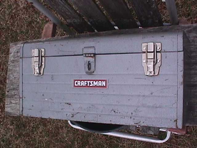 Sears Craftsman Vintage Grey Metal Toolbox WITH TRAY
