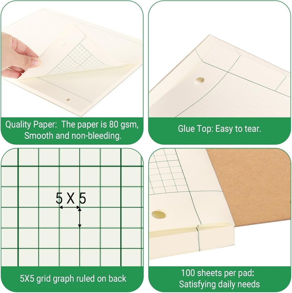 6 Pads Engineering Paper Notebook, Engineering Computation Pad, 8.5X11 Inch Engi