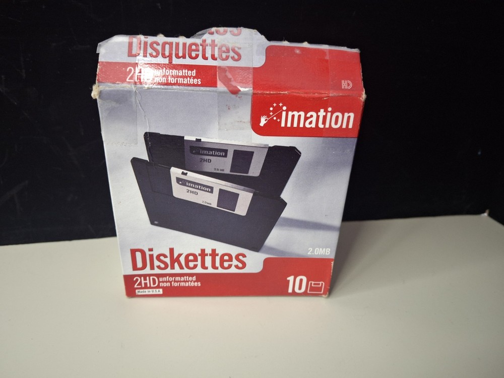 Imation - 2HD 3.5" Floppy Diskettes (2.0 MB/Unformatted) 10 Pack - Opened
