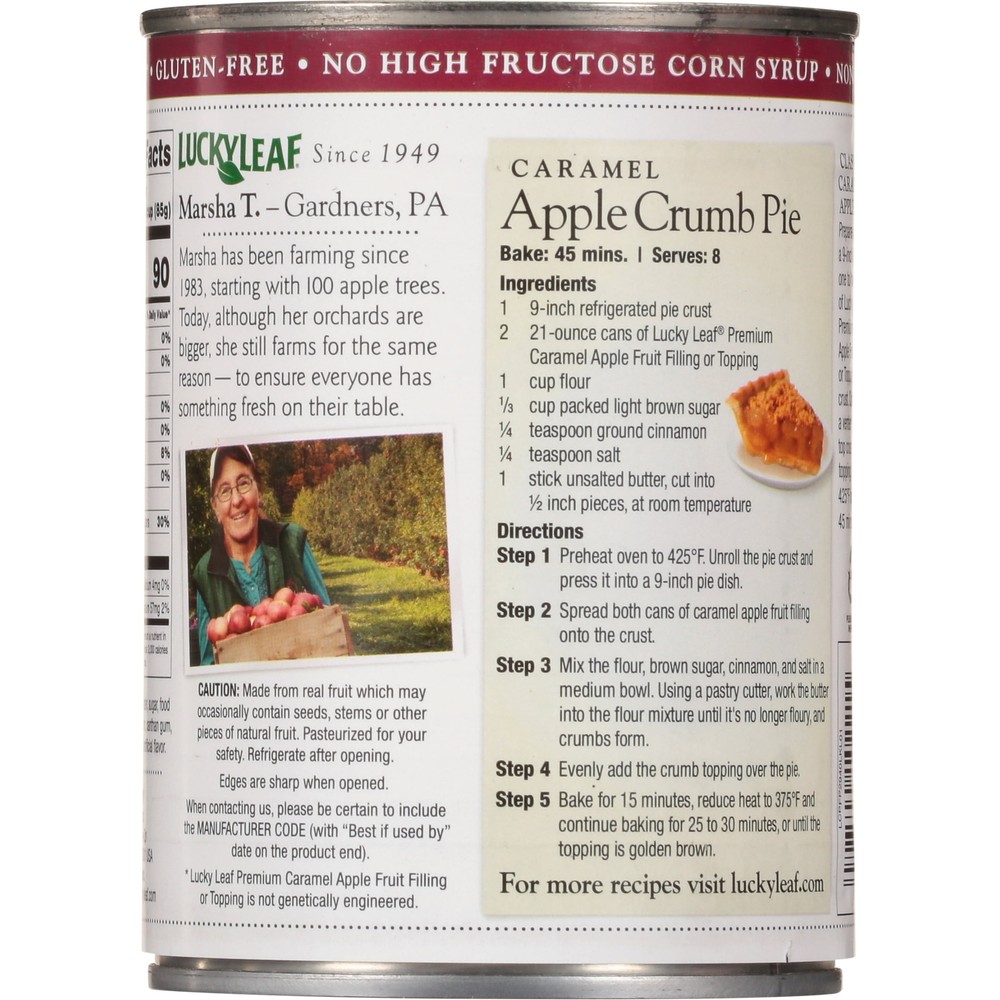 (4 pack) Premium Caramel Apple Fruit Filling 21oz Can
