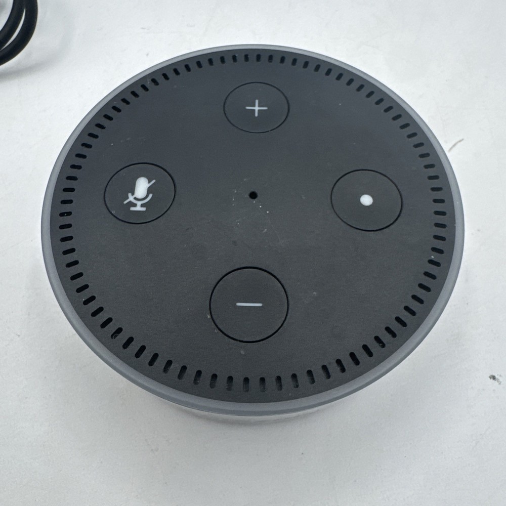 2 Amazon Echo Dot RS03QR 2nd Gen Black w/ USB Power Cable & Plug Tested/Working