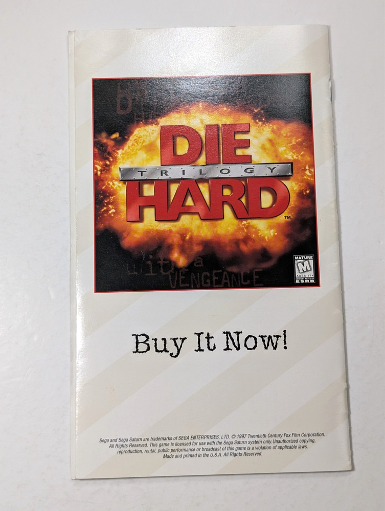 *No game* Independence Day Sega Saturn manual