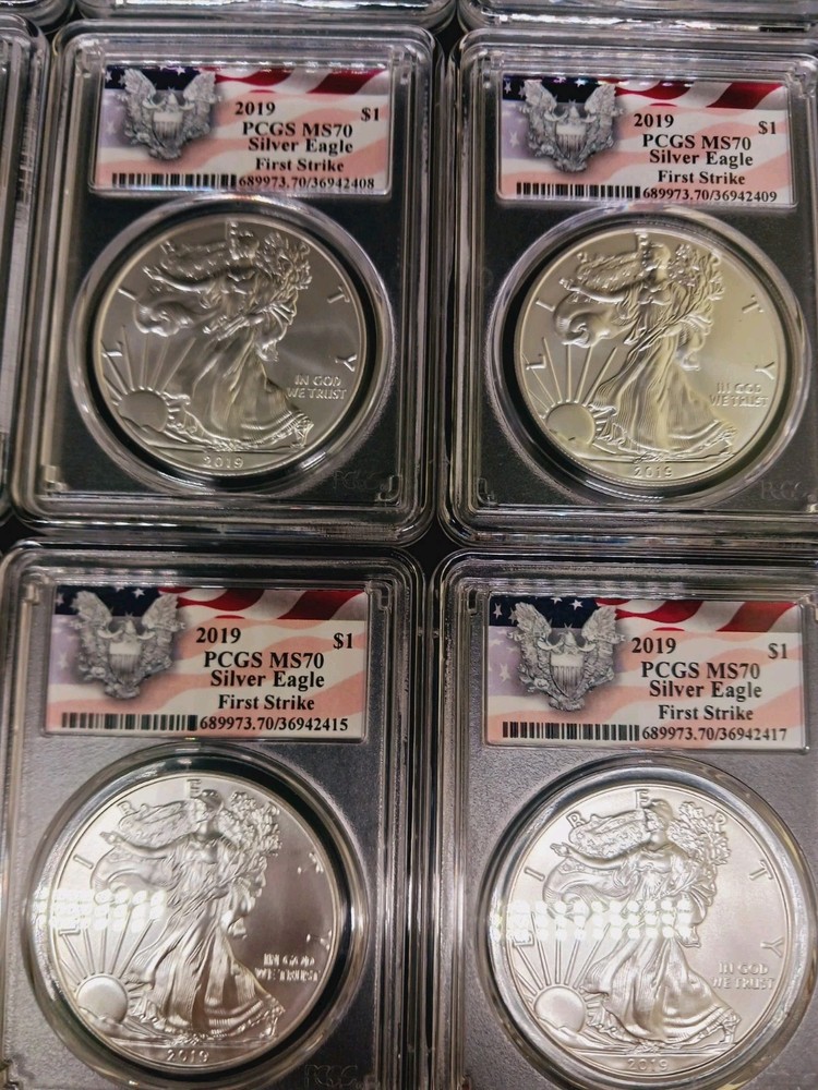 (40)2019 PCGS MS70 Silver Eagle First Strike-$190 EACH