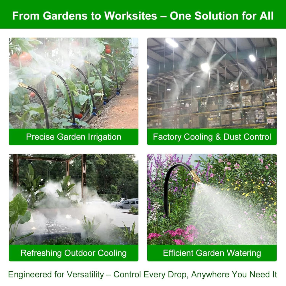 40FT Drip Irrigation System for Garden – Automatic Watering Kit with Solid Brass