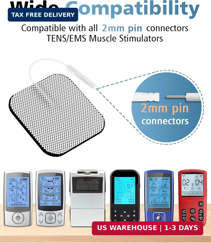 20PCS TENS Unit Electrode Pads 2x2 with Reusable Self-Adhesive Performance, Repl