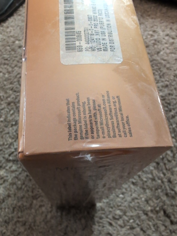 Microsoft Visual Studio .NET 2002 Professional Edition- Factory SEALED NEW