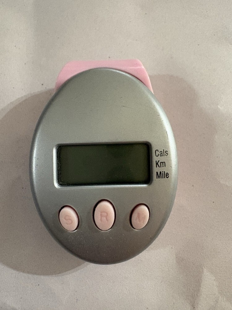 Pink And Silver Digital Pedometer Physical Activity Tracker Needs Battery