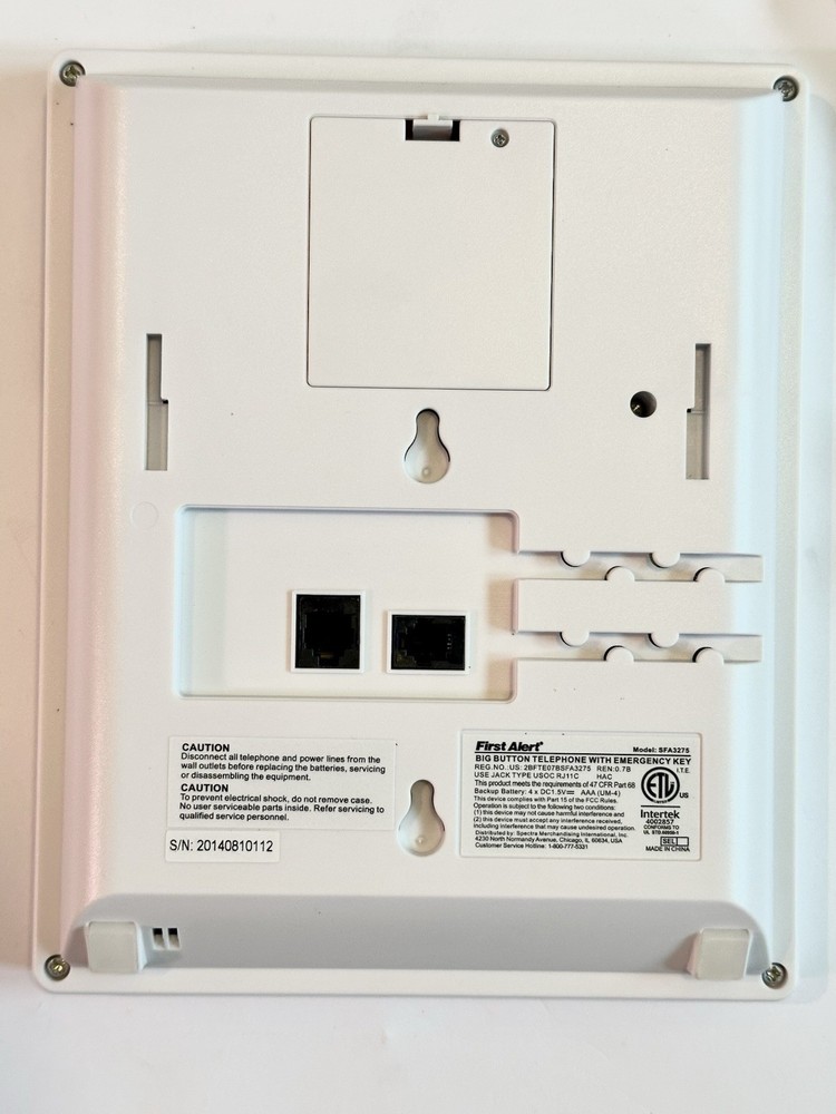 Big Button Telephone First Alert With Emergency Key Sfa 3275 Removable Pics