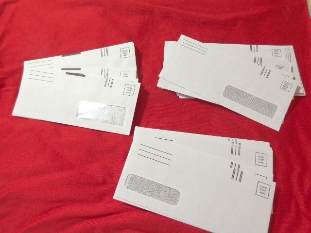 10, 15 White Security Envelopes With Window You Pick