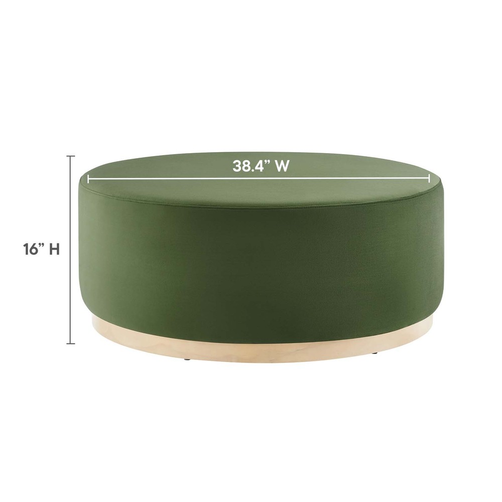 Modway Large 38" Round Performance Velvet Upholstered Ottoman