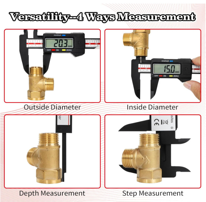 Esydon Digital Caliper 6Inch,Electronic Measuring Tool w LCD,Inch/mm Conversion