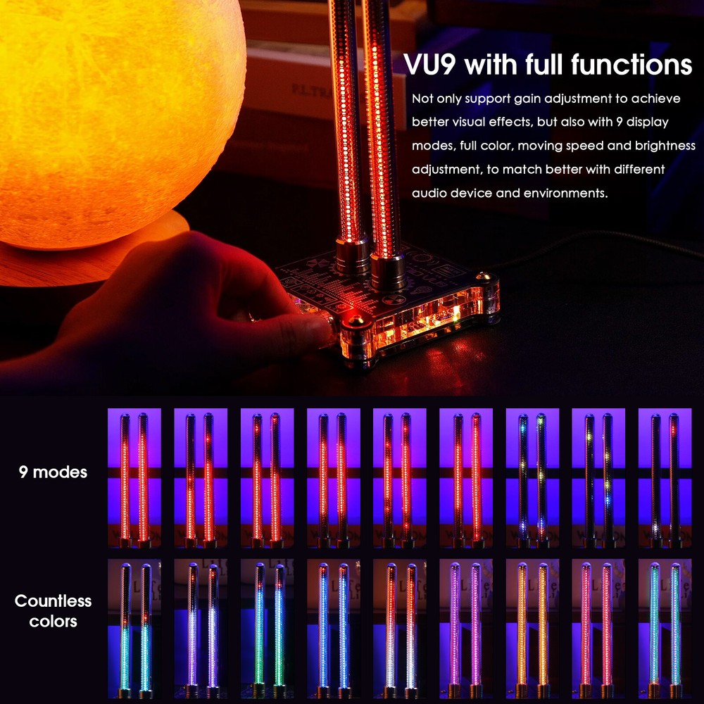 Douk Audio VU9 Dual Pixie Tube Sound Level Meter MIC+LINE Audio Display Analyzer