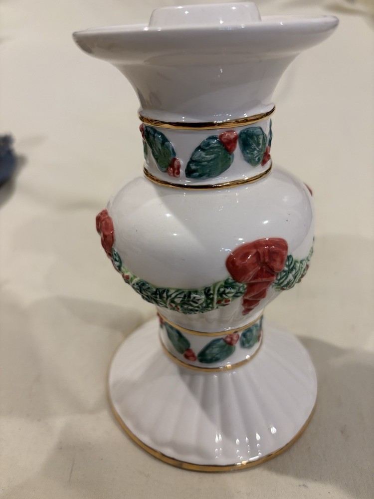 INTERNATIONAL SILVER CO CERAMIC CANDLE HOLDERS & CANDY DISH