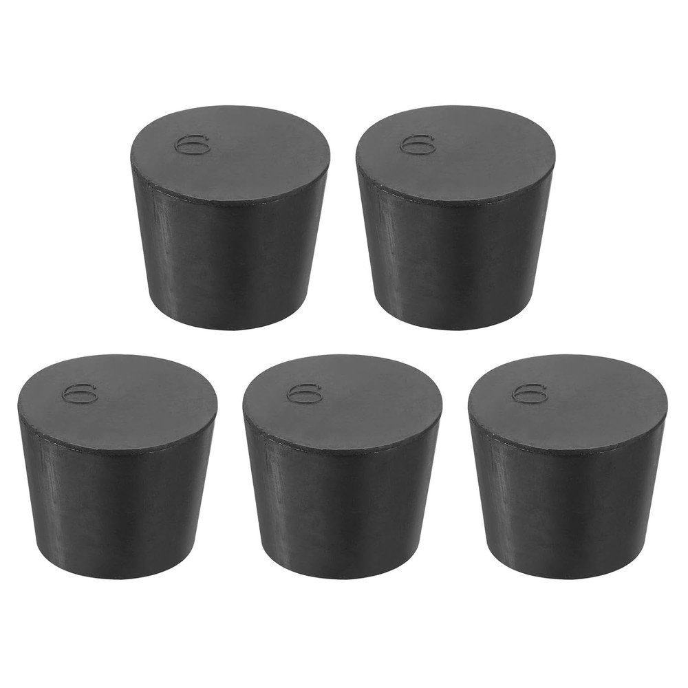 Rubber Tapered Plug 25mm to 33mm Solid Test Tubes Bungs Stopper Black for Lab...