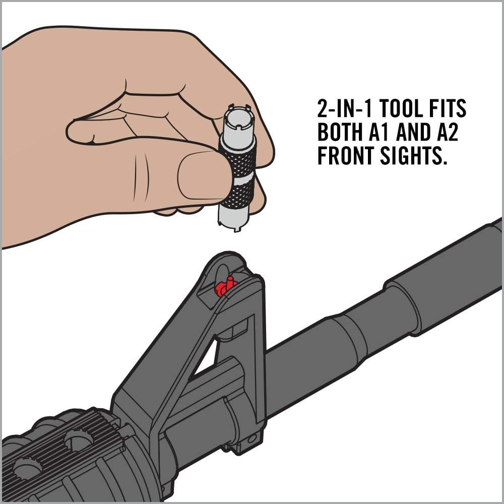 Real Avid Front Sight Adjuster: universal tool for adjusting A1 and A2 Black