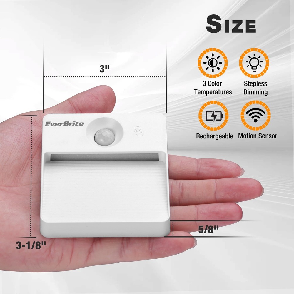Rechargeable Square Motion Sensor LED Night Light, Motion Activated LED Night...