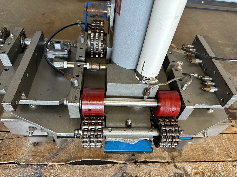 Meyer / Hamrick Case Packer Lift Table with Powered Discharge, Packer Machinery