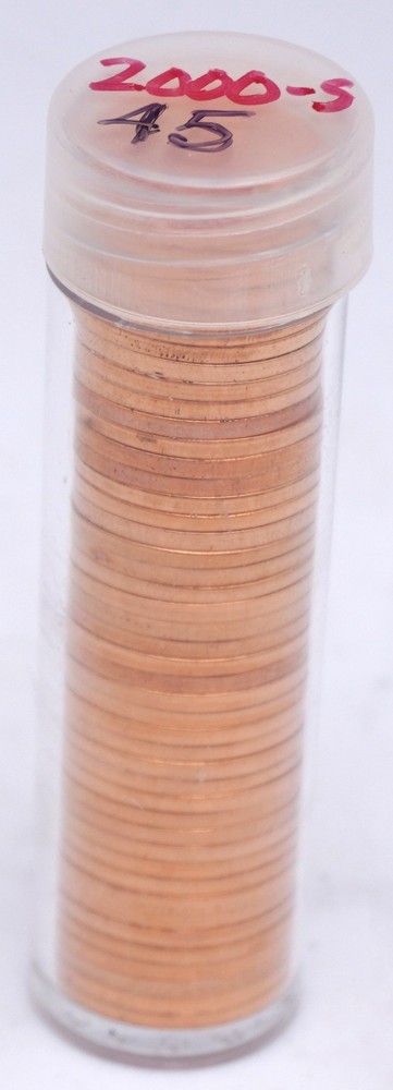 2000-S Gem Proof Lincoln Cent Roll - 45 Coins