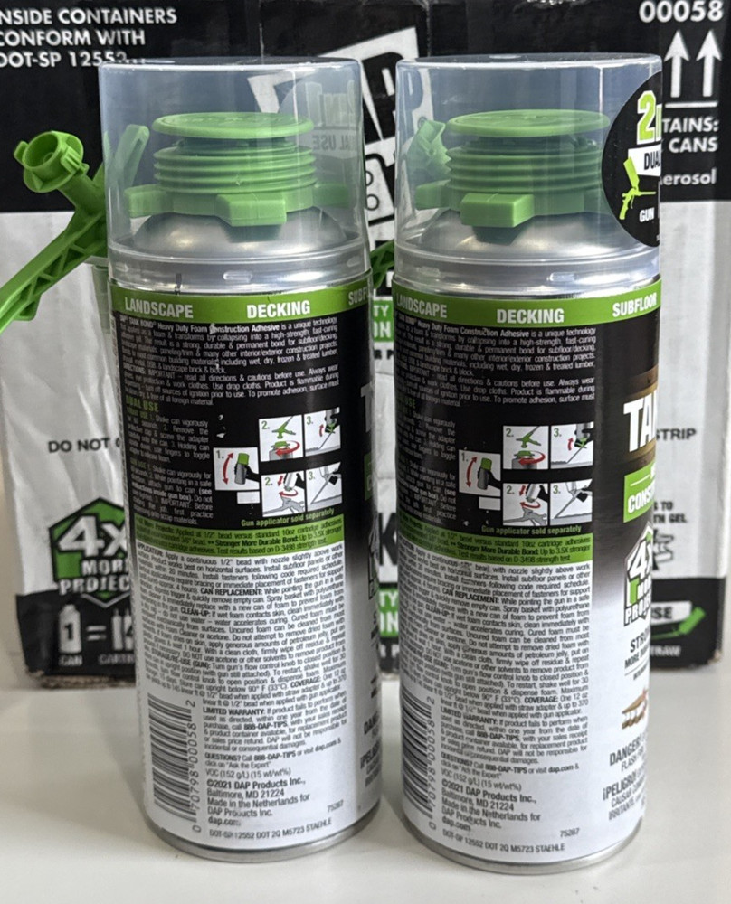 2 DAP Tank Bond Polyurethane Off-white Multi use Exterior Construction Adhesive