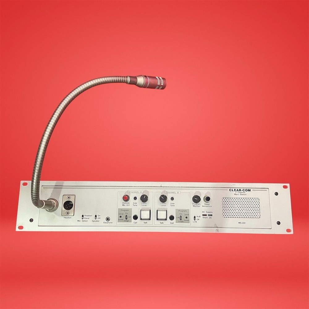 Clear-Com MS-222 2-Channel Rackmount Main Station with Mic & Speaker