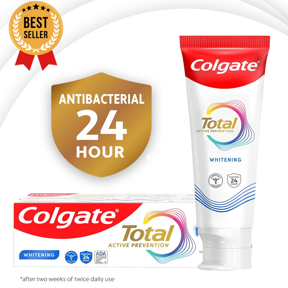 Total Whitening Toothpaste 5.1oz 2 Pack Fluoride Antibacterial Mint