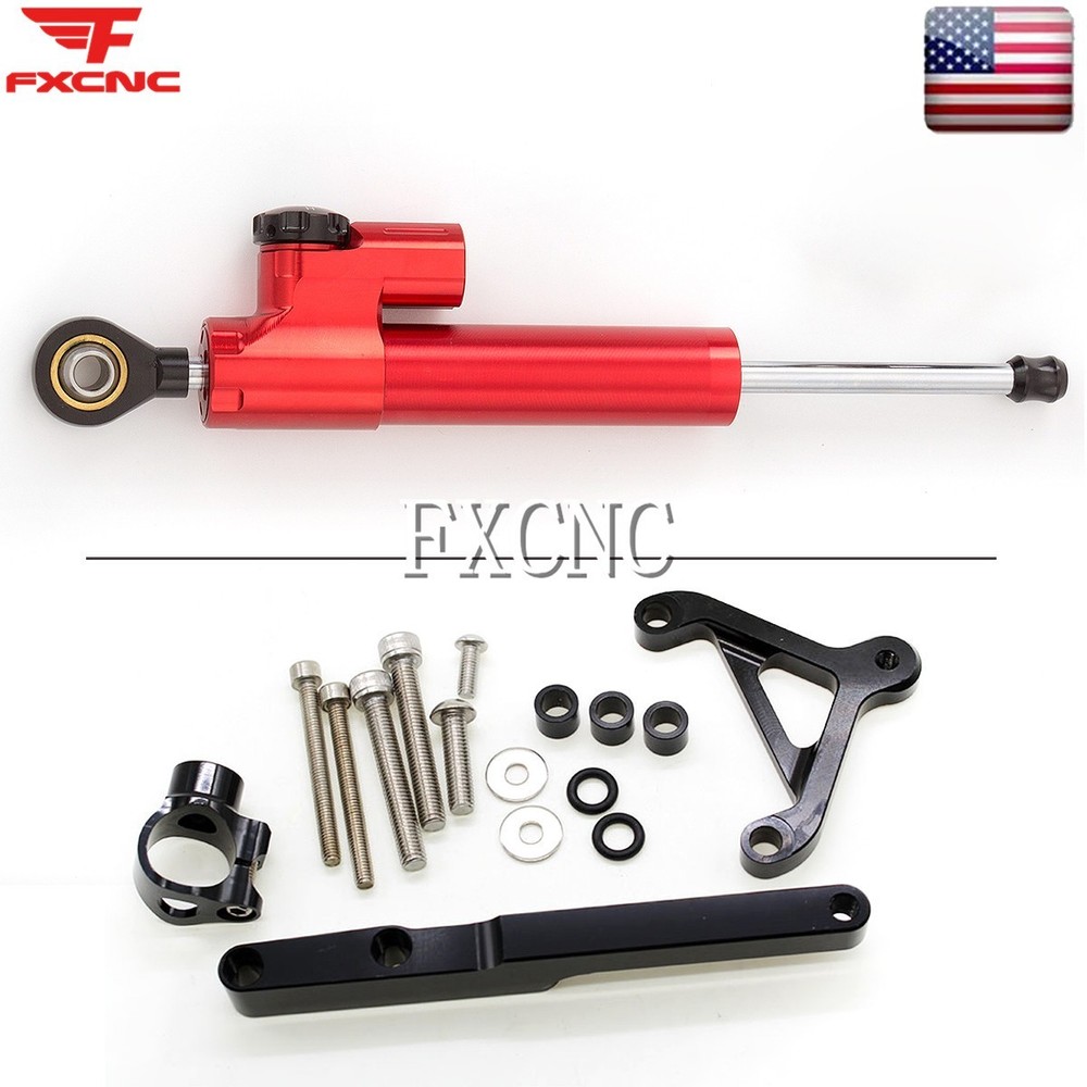 Red Steering Damper  Mount Bracket Kit Support Set For Honda CB1000R 2008-2017