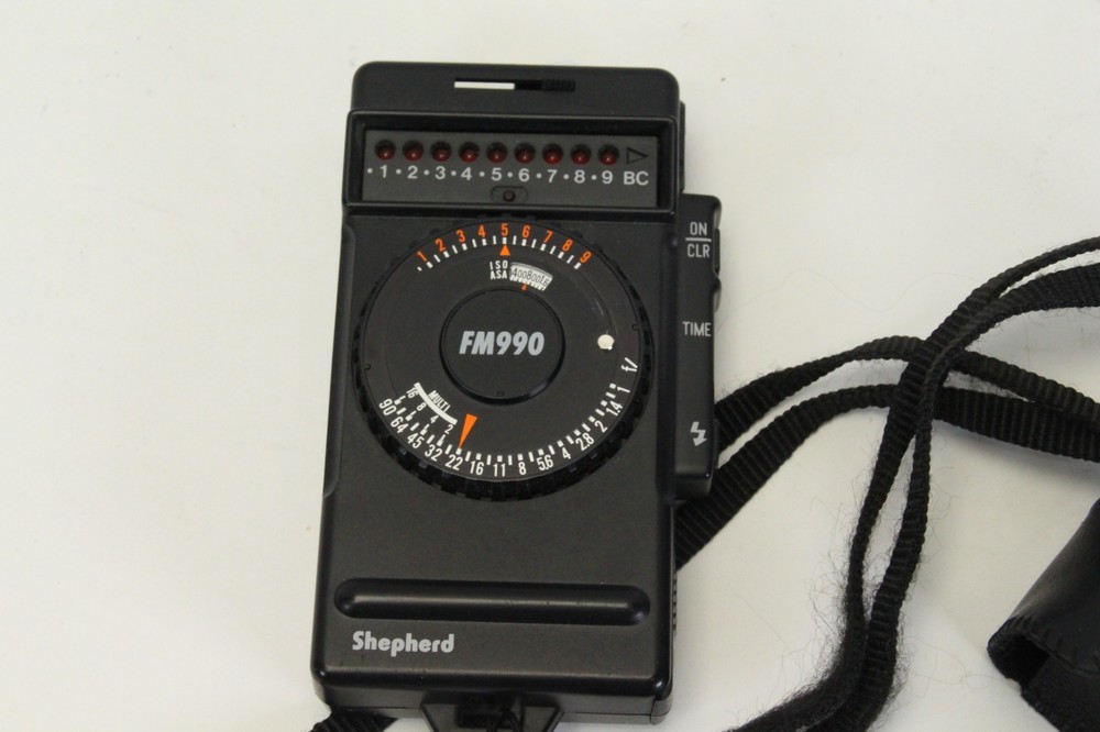 Shepherd FM990 Electronic Flash Exposure Meter With Case TESTED WORKING