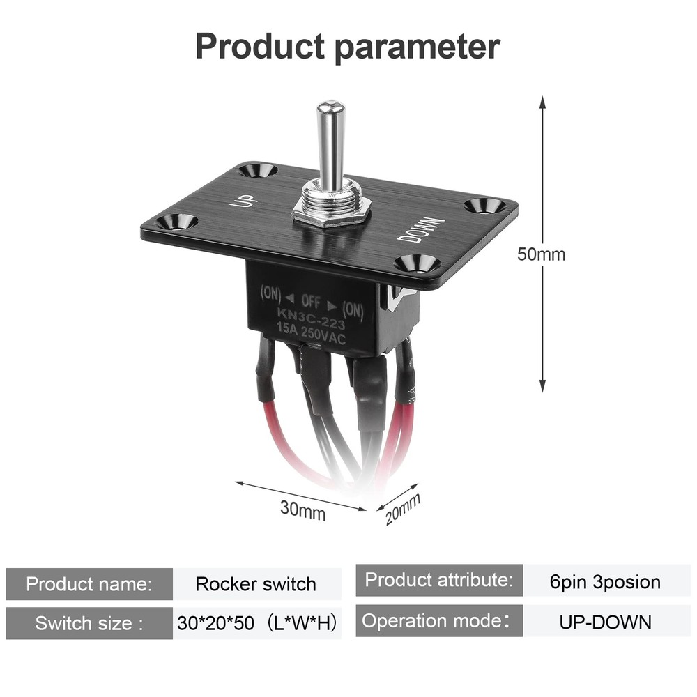 GUETNEU Button Switch Rocker Toggle Self Reset Up-Down, Up-Down