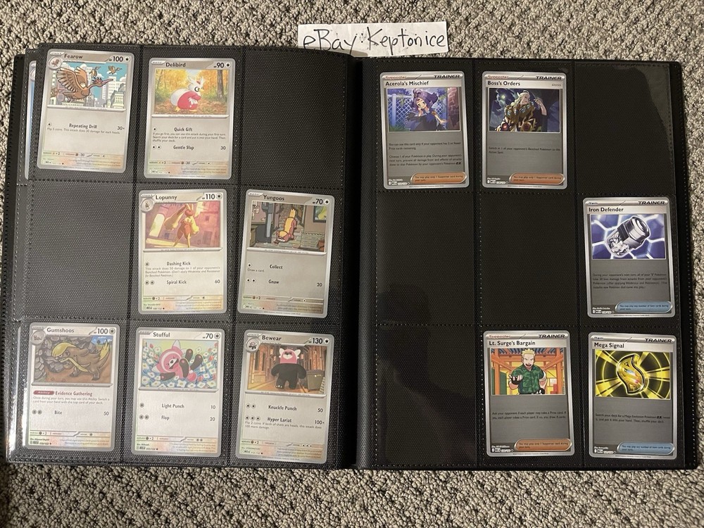 Pokemon TCG MEGA EVOLUTION NEAR COMPLETE BASE MASTER SET w/Binder