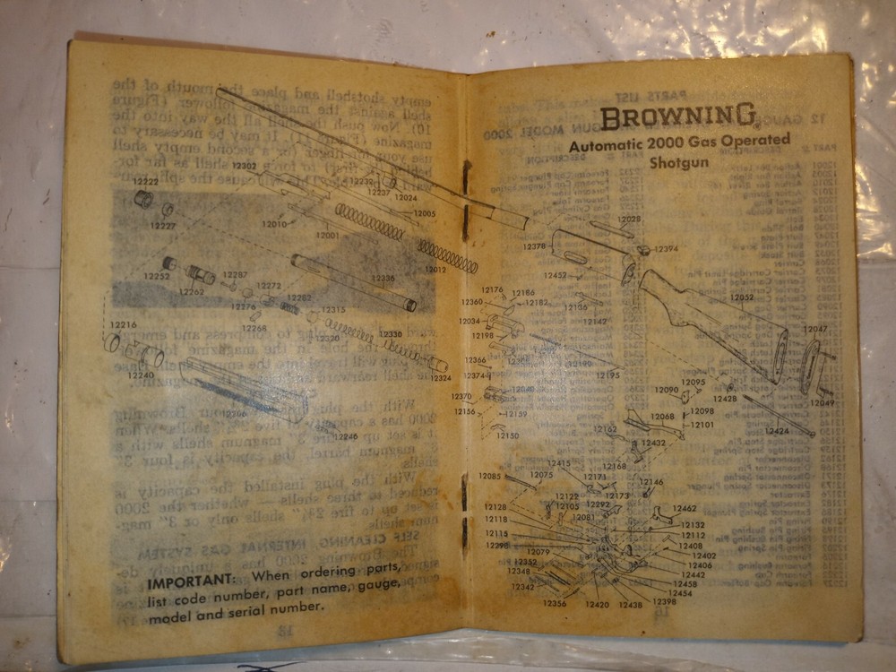Browning 2000 Automatic Shotgun Manual