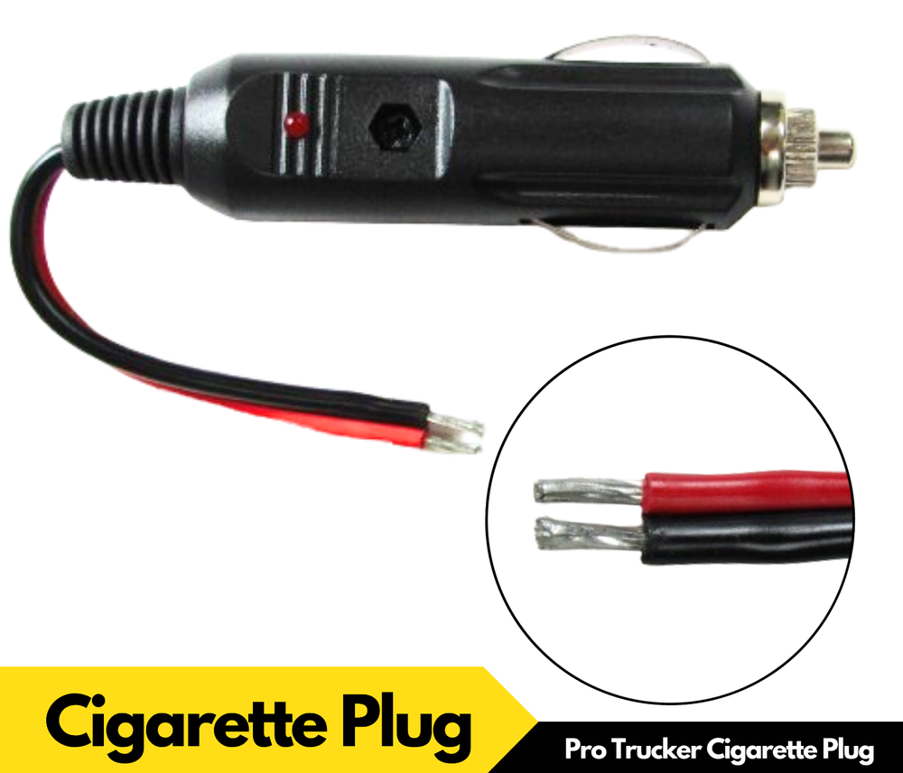 Pro Trucker 12V Replacement Cigarette Lighter Plug Power Adapter w/ LED Light