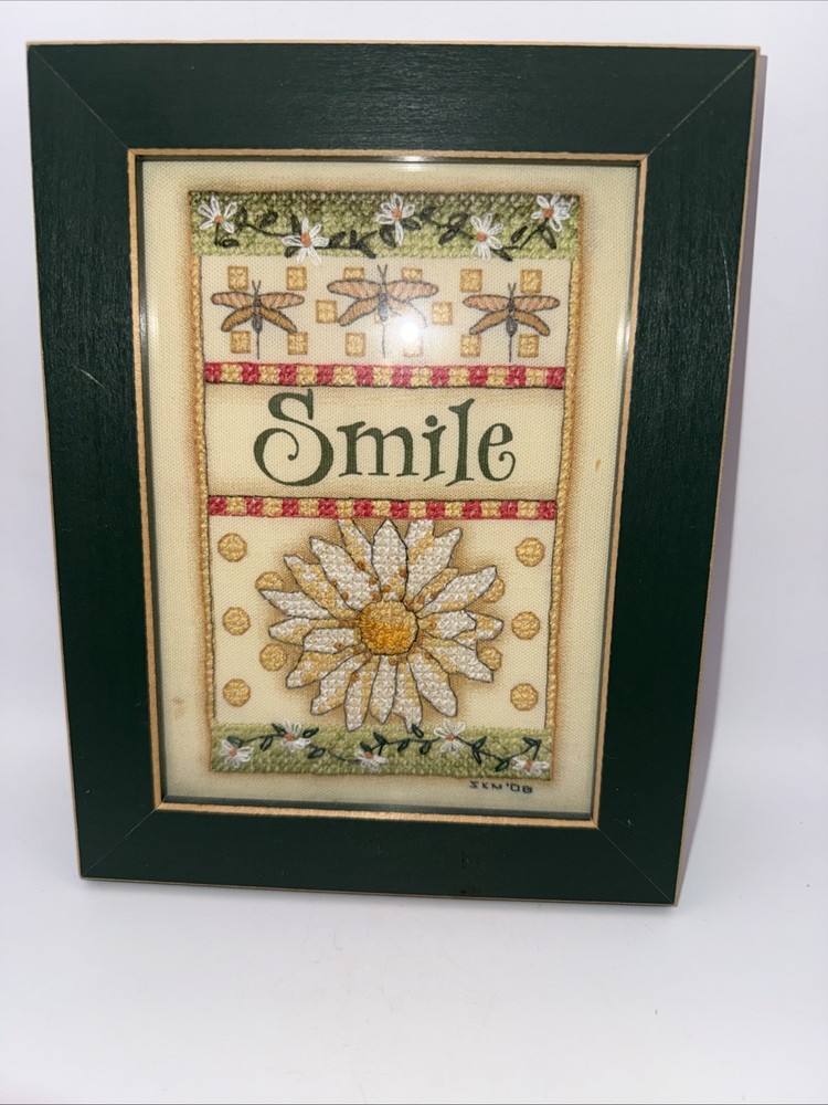 Framed Cross-Stitch Picture "Smile"