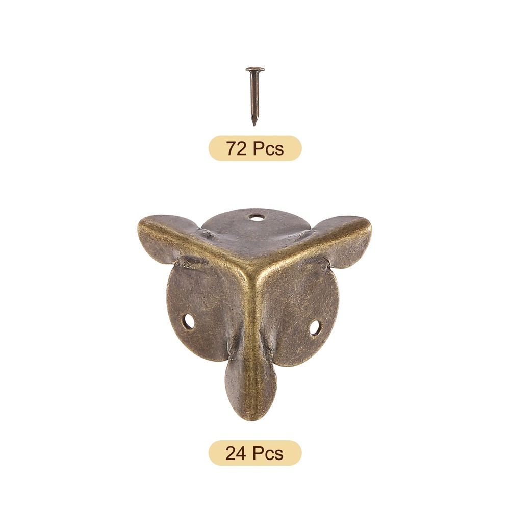 24 Pcs 19mm Decorative Box Corner Cover, Corner Protector, Bronze
