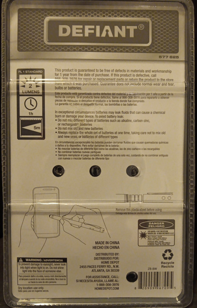 New Defiant 2 Pack LED Multi Function Laser Pointer & Stylus W/ Pen Refills NEW