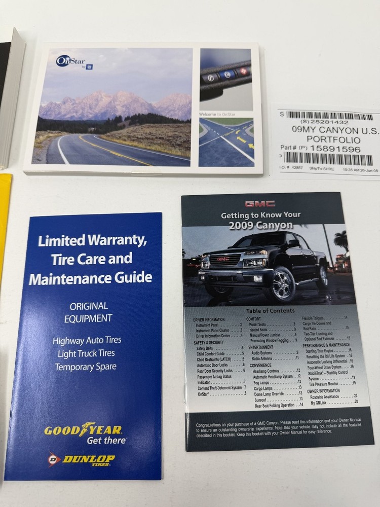 2009 GMC Canyon Owners Manual OEM Complete Set