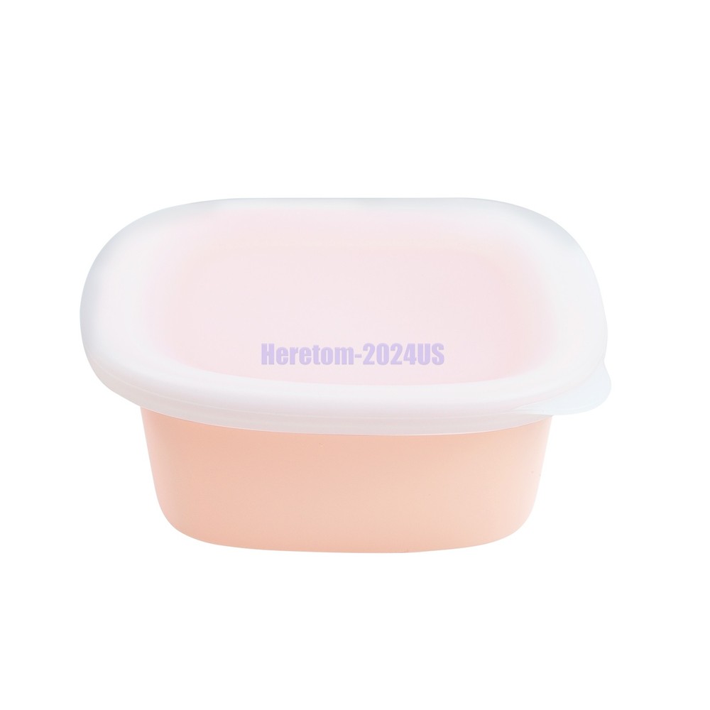 6pcs Nesting Silicone Bento Boxes Culinary Cubed Dishwasher Microwave Safe Pink