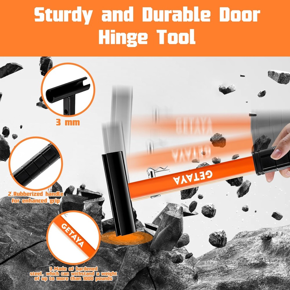 4 in 1 Door Hinge Adjustment Tool, Multi-Size Hinge Adjustment Tool with Rubb...