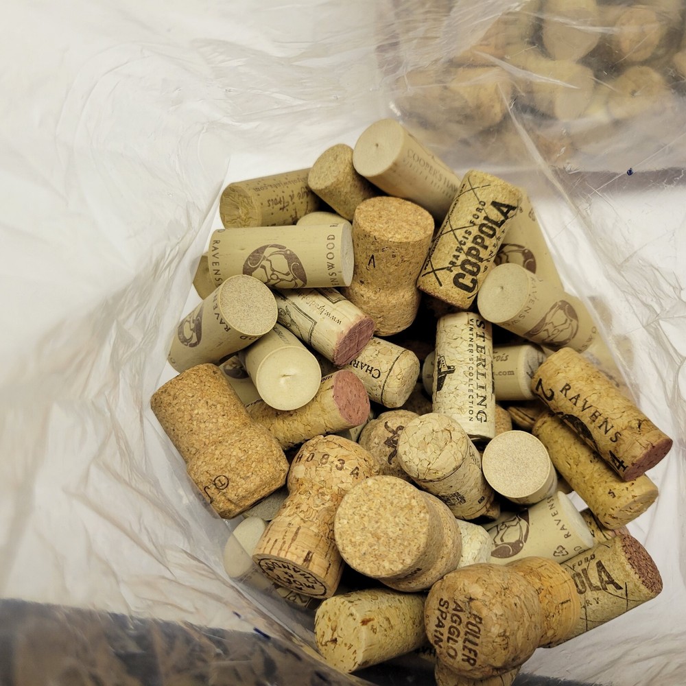 142 Count Lot Assorted Used Wine Corks Natural for Crafting Projects