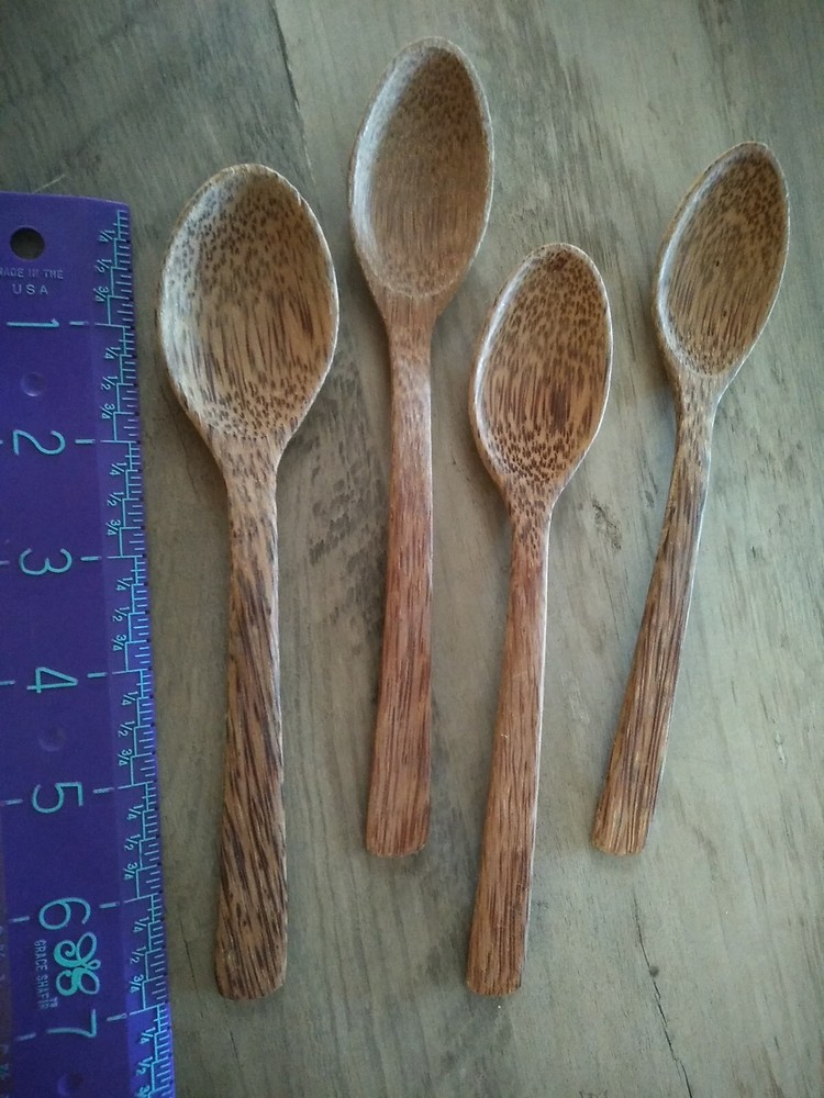 Coconut Wood Hand Carved Teaspoons