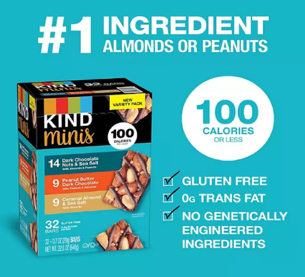 KIND Snacks Mini Nut Bar, Variety Pack, 32 ct.