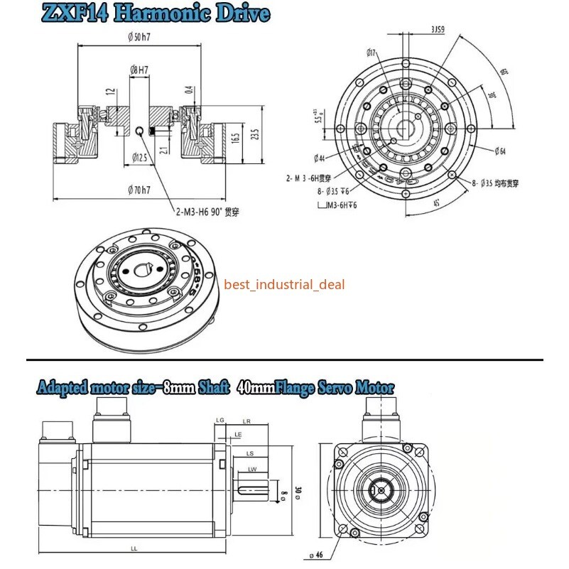 Harmonic Drive Systems Precision Servo Motor Harmonic Gear Reducer CNC Robot Arm