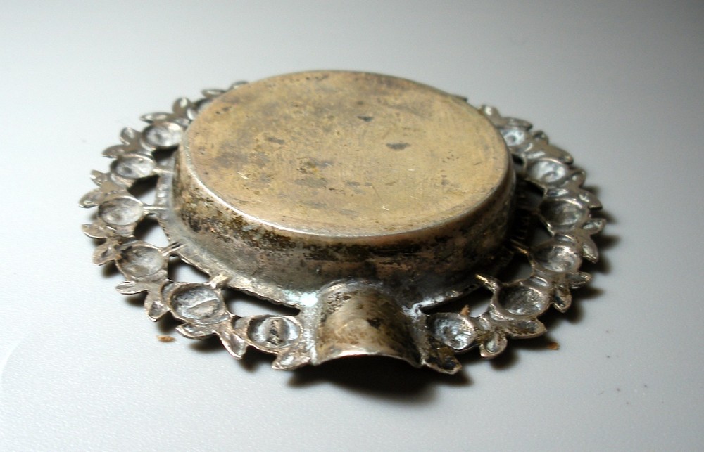 Antique Old Jerusalem 800 Solid Silver Ashtray Judaica Roses Piercing