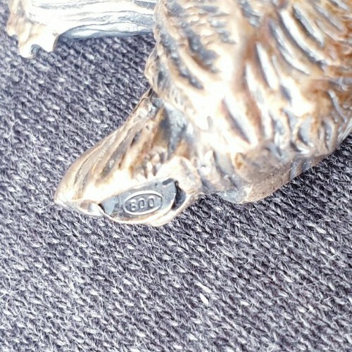 Vintage Solid Silver Italian made miniature Chicken Large