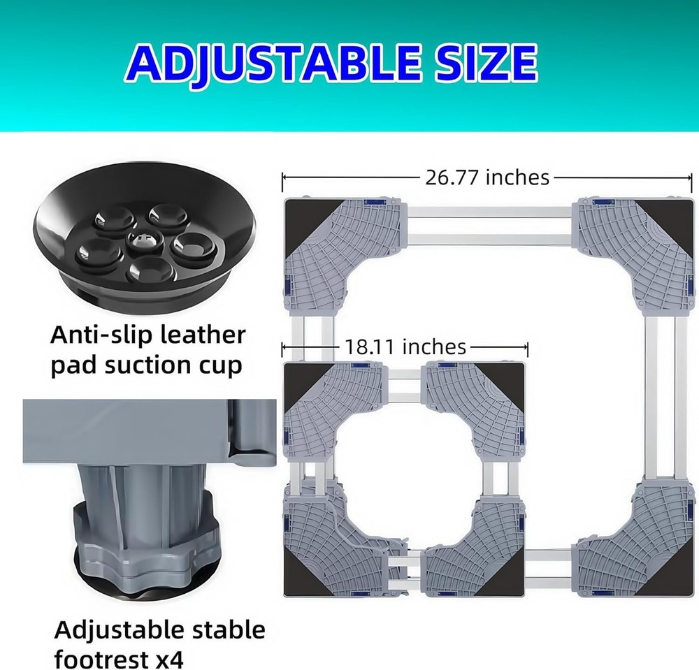 Rust-Resistant Washer & Dryer Stand with 4 Locking Wheels - 660 lbs Capacity