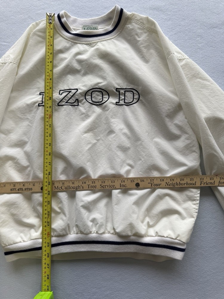 Vintage IZOD Lightweight Men's Windbreaker Golf Pullover White Size M 90s 00s