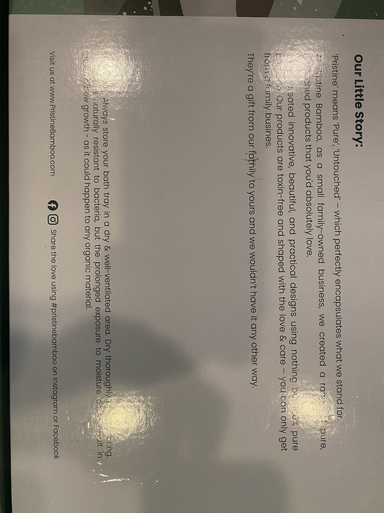 Pristine Bamboo Bath Tray- New In Box