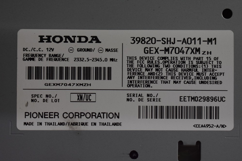 2005-2007 Honda Odyssey XM Satellite Receiver Control Module Computer OEM TESTED
