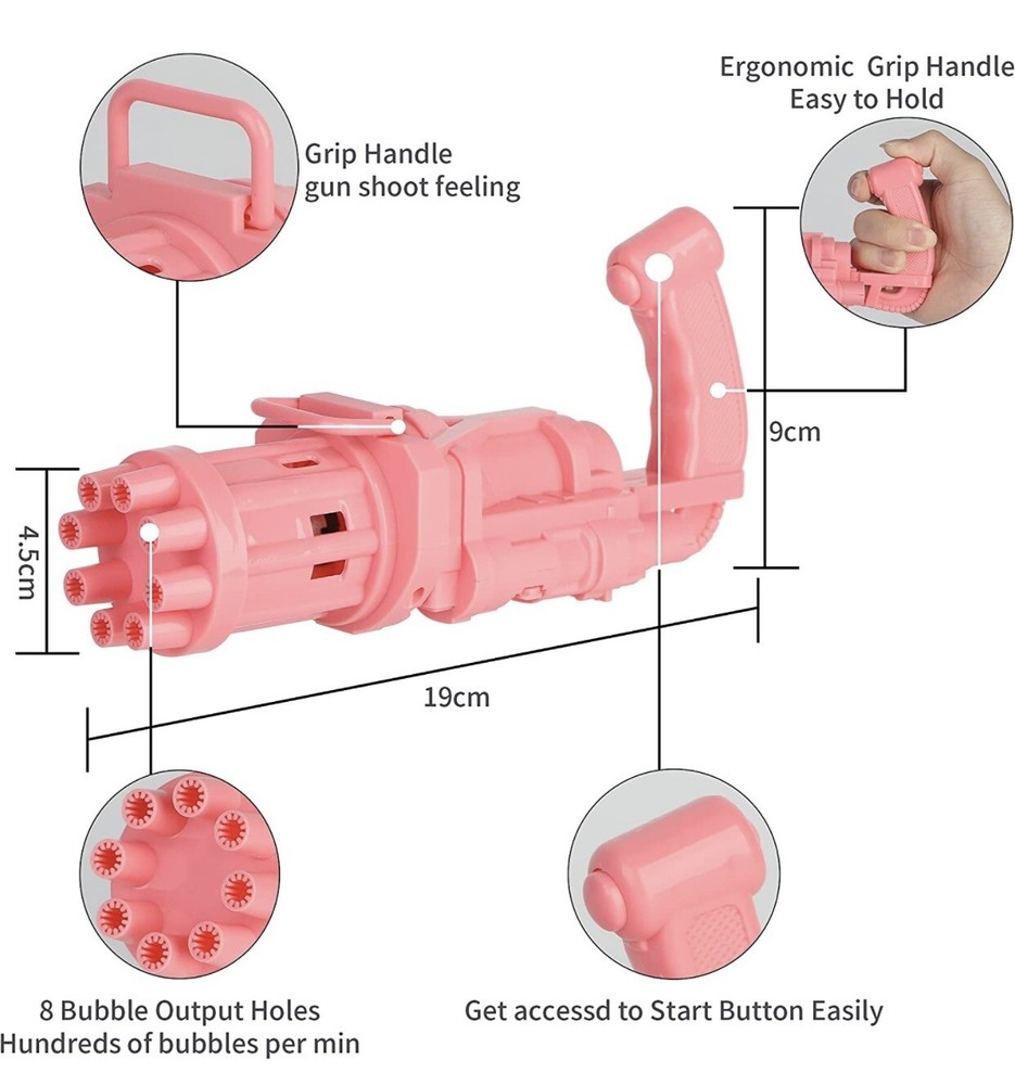 Bubble Machine Automatic Bubble Maker Novalty Bubble Blower Toy for Kids Pink