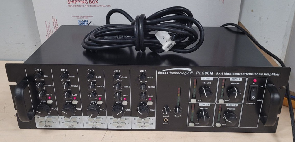 SPECO TECHNOLGIES PL200M AMPLIFIER (POWERS ON!)
