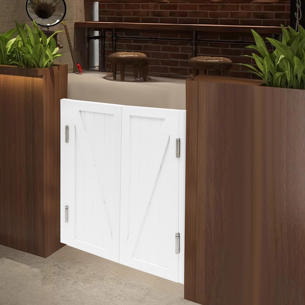 Partition Doors Solid Wood Entrance Partial Door Double-Doors Leaf for Home Yard